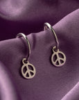 Circle of Peace Silver Hoops