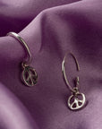 Circle of Peace Silver Hoops