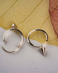 Pinnacle Hoop Silver Earrings