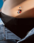 Crimson Rose Rebel Belly Button Ring