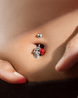 Crimson Rose Rebel Belly Button Ring