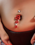 Velvet Petal Belly Button Ring