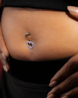 Crystal Frame Belly Button Ring