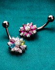 Vivid Petals Belly Button Ring