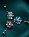 Vivid Petals Belly Button Ring