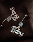 Glitter Baby Belly Button Ring