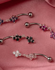 Blossom Quartet Belly Button Ring