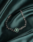 Emerald Bloom Silver Bracelet