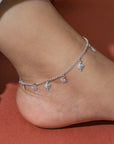 Zinnia Silver Anklet