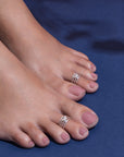 Orbit Duo Silver Toe Ring