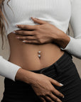 Sophia Floral Silver Belly Button Ring
