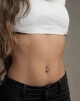 Carmen Floral Silver Belly Button Ring