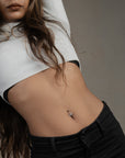 Indica Silver Belly Button Ring
