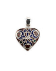 Floral Heart Amulet Silver Pendant