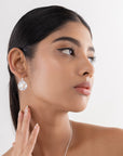 Loretta Pearl Silver Earrings