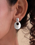 Aqua Luna Silver Earrings