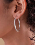 Geneva Hoop Silver Earrings