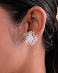Selena Floral Silver Earrings
