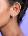 Snowflake Whisper Silver Threader Earrings