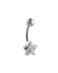 Centura Floral Silver Belly Button Ring