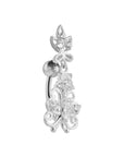 Cressida Floral Silver Belly Button Ring
