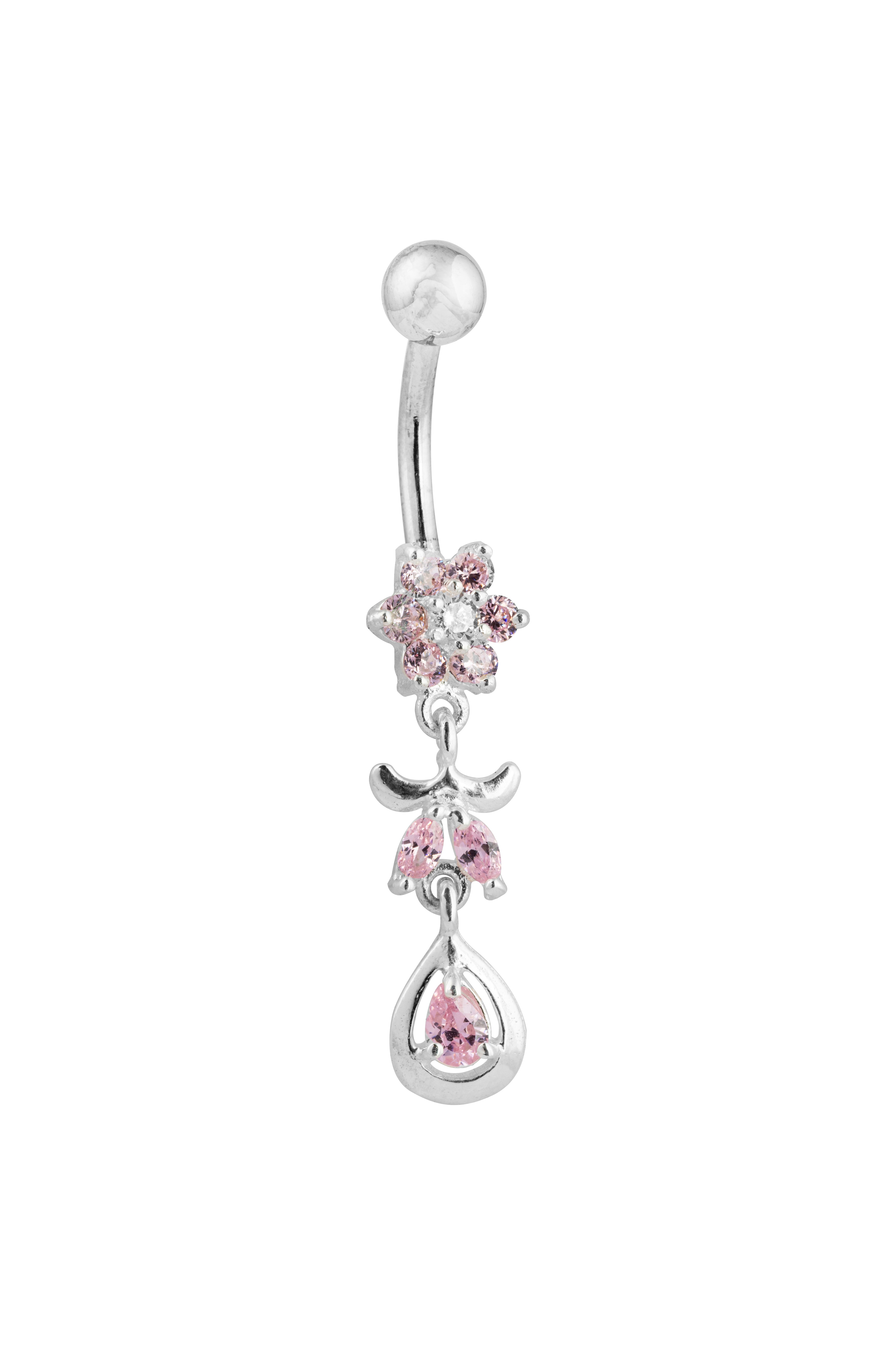 Athena Floral Silver Belly Button Ring – Parman