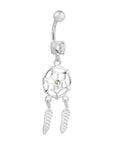 Astra Dreamcatcher Silver Belly Button Ring