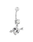 Aphrodite Cupid-Heart Silver Belly Button Ring